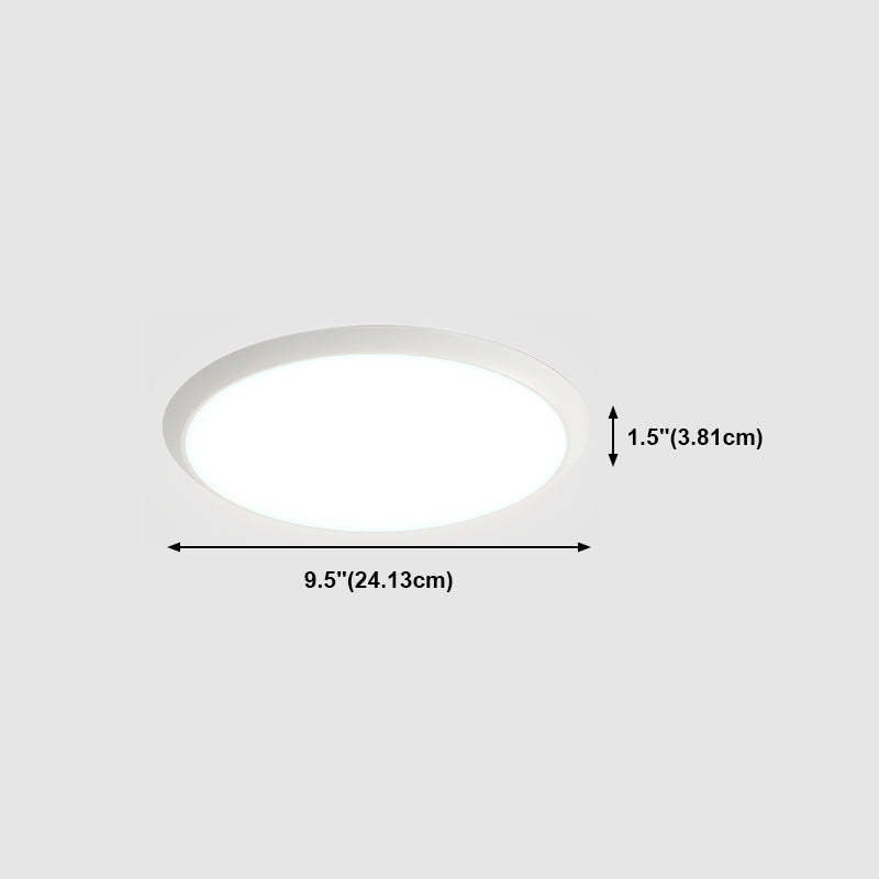 Lámpara de techo empotrada de forma redonda de metal, iluminación empotrada de 1 luz de estilo moderno en blanco