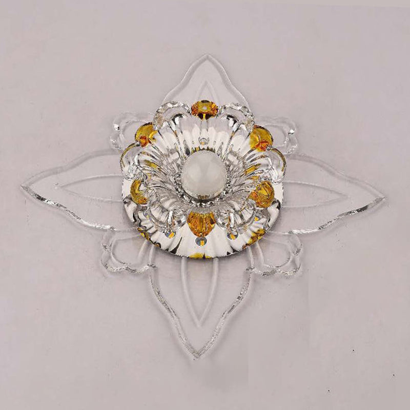 Moderne quadratische Form Deckenleuchte Kristall 2-Licht Deckenleuchte mit Loch 2-3.5'' Dia