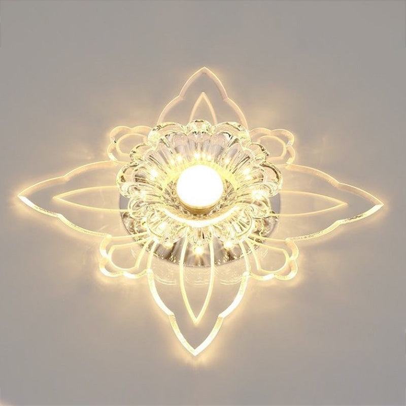 Moderne quadratische Form Deckenleuchte Kristall 2-Licht Deckenleuchte mit Loch 2-3.5'' Dia