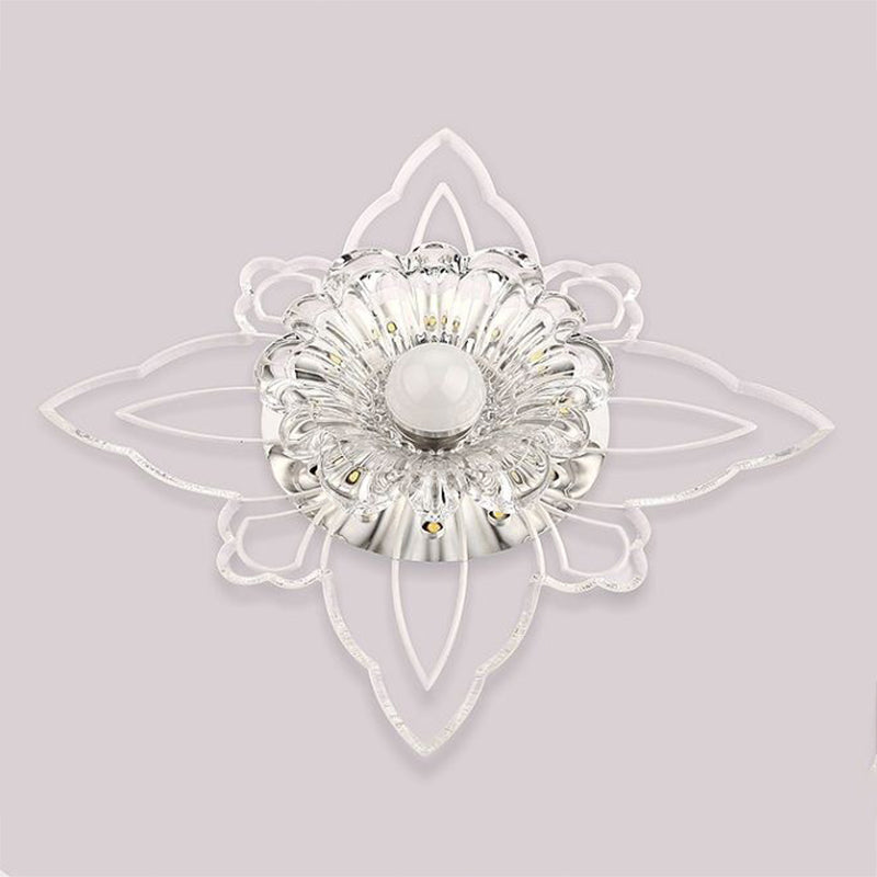 Moderne quadratische Form Deckenleuchte Kristall 2-Licht Deckenleuchte mit Loch 2-3.5'' Dia