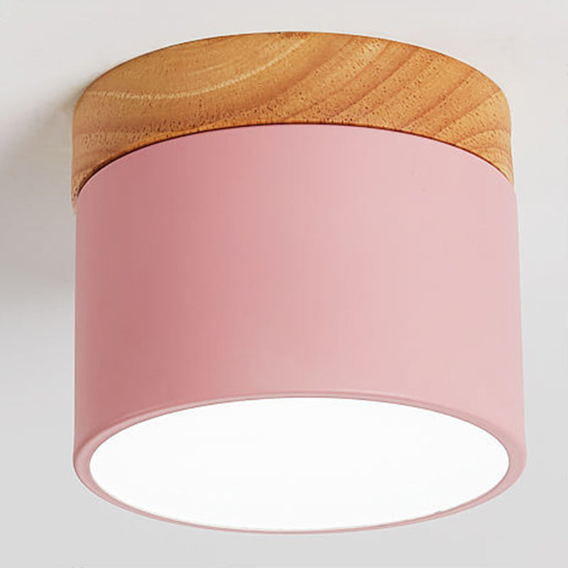 Plafonnier de forme cylindrique de style moderne en métal à 1 lumière pour le salon
