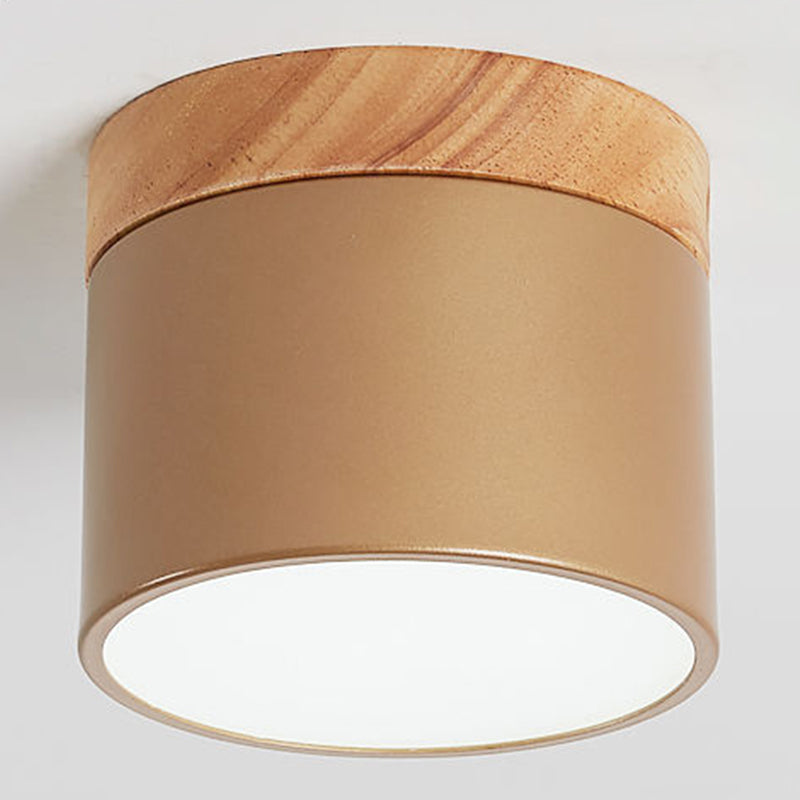Plafonnier de forme cylindrique de style moderne en métal à 1 lumière pour le salon
