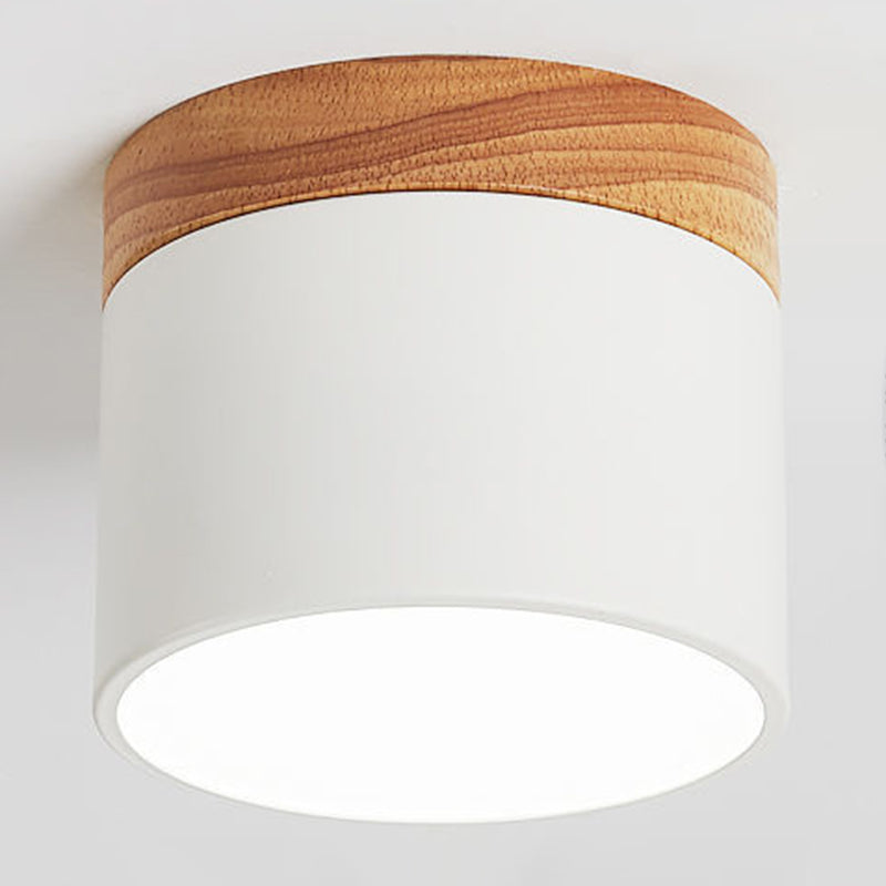 Plafonnier de forme cylindrique de style moderne en métal à 1 lumière pour le salon