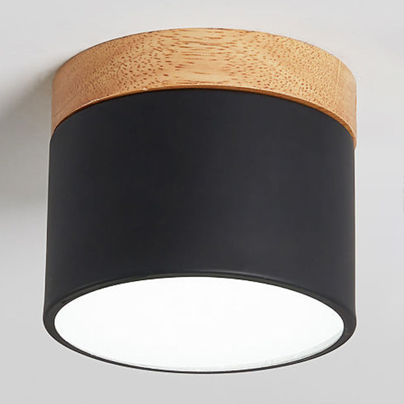Plafonnier de forme cylindrique de style moderne en métal à 1 lumière pour le salon