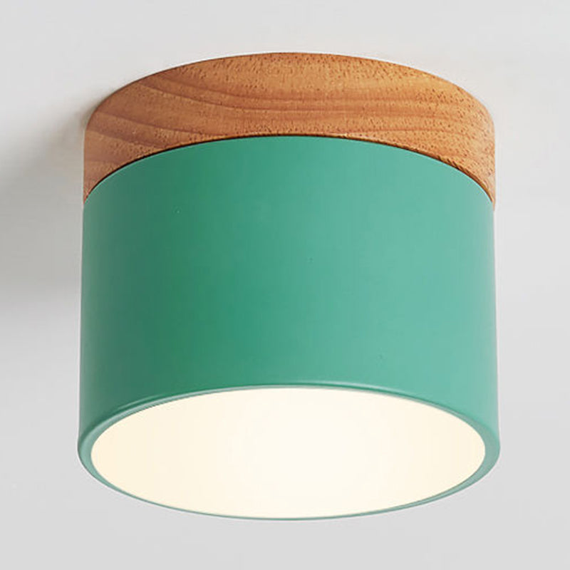 Plafonnier de forme cylindrique de style moderne en métal à 1 lumière pour le salon