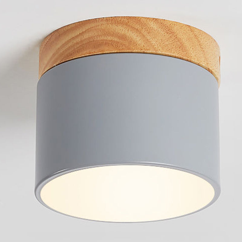 Plafonnier de forme cylindrique de style moderne en métal à 1 lumière pour le salon