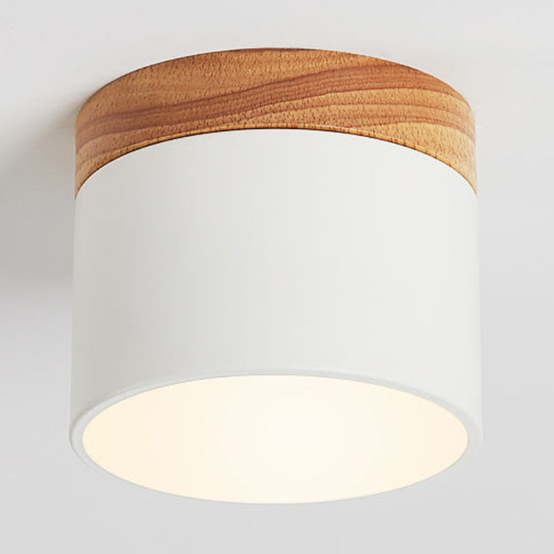 Plafonnier de forme cylindrique de style moderne en métal à 1 lumière pour le salon