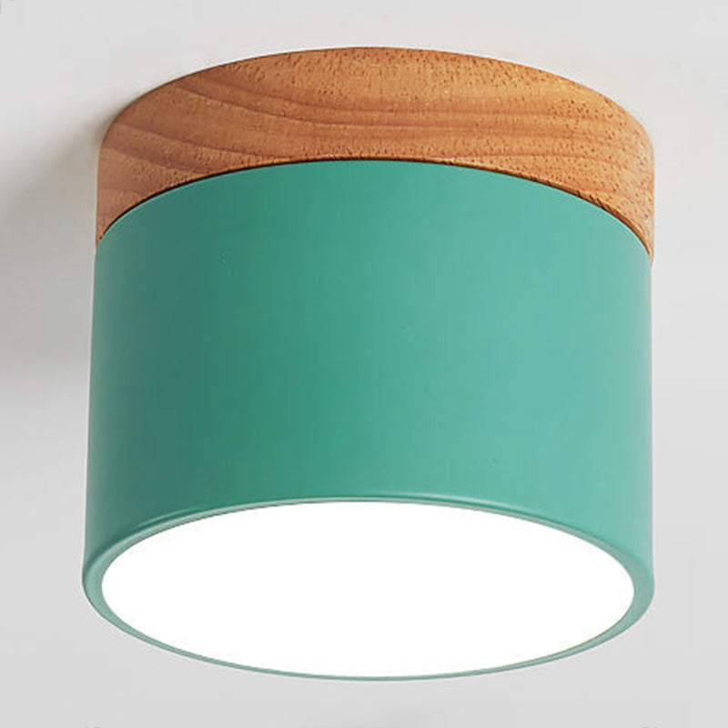 Plafonnier de forme cylindrique de style moderne en métal à 1 lumière pour le salon