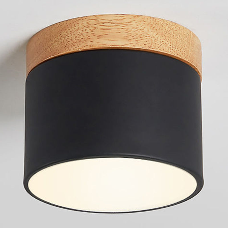 Plafonnier de forme cylindrique de style moderne en métal à 1 lumière pour le salon