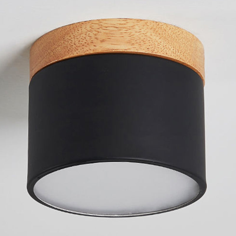 Plafonnier de forme cylindrique de style moderne en métal à 1 lumière pour le salon