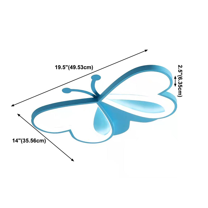 Mariposa cerca de la lámpara de techo estilo moderno lámpara de techo de metal LED para dormitorio