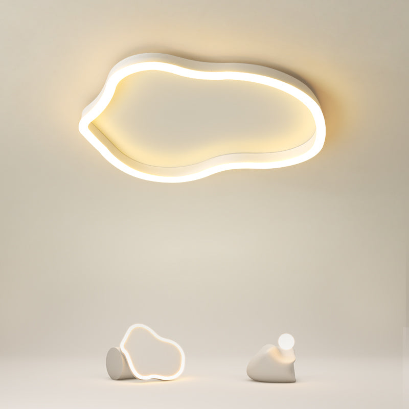 Metal Cloud Ceiling Fixture Nordic Style LED Close to Ceiling Lamp in White
