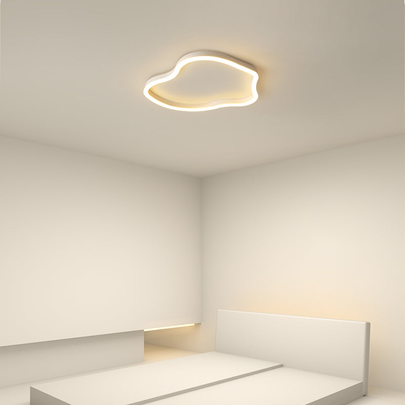 Metal Cloud Ceiling Fixture Nordic Style LED Close to Ceiling Lamp in White