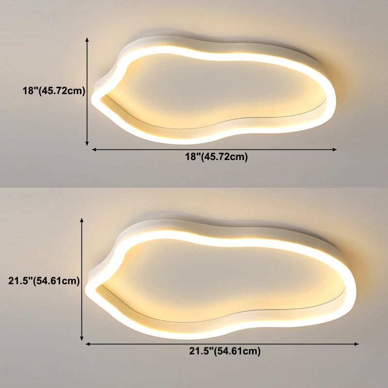 Metal Cloud Ceiling Fixture Nordic Style LED Close to Ceiling Lamp in White