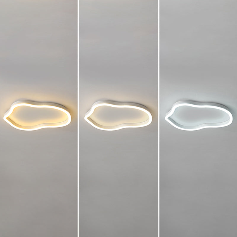 Metal Cloud Ceiling Fixture Nordic Style LED Close to Ceiling Lamp in White