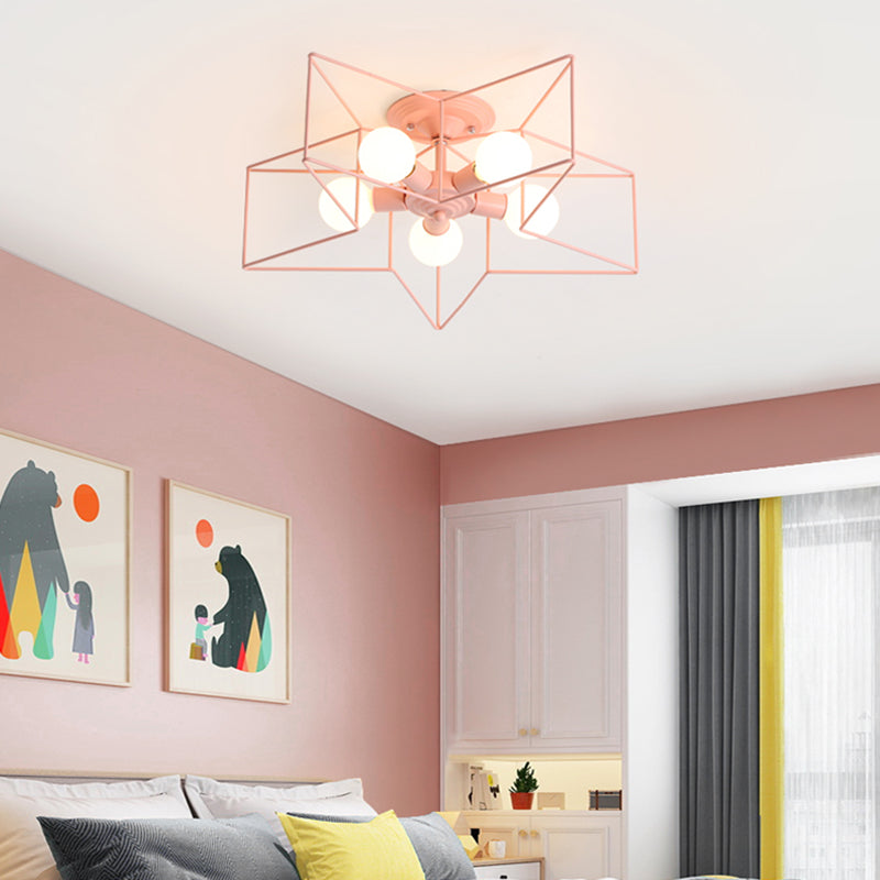 Macaron Ster Shape Plafond Gemonteerd Licht Metalen Slaapkamer Plafond Licht Profiel