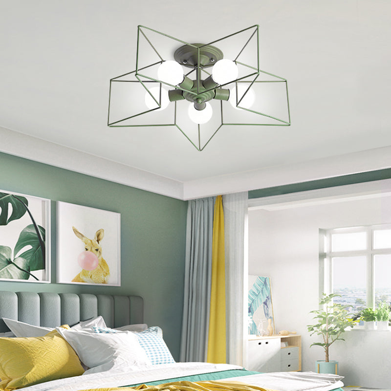 Macaron Ster Shape Plafond Gemonteerd Licht Metalen Slaapkamer Plafond Licht Profiel