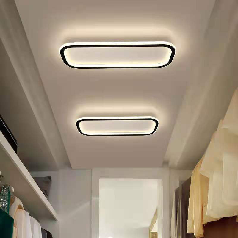 Plafonnier rectangulaire noir, éclairage de plafond moderne en aluminium à LED