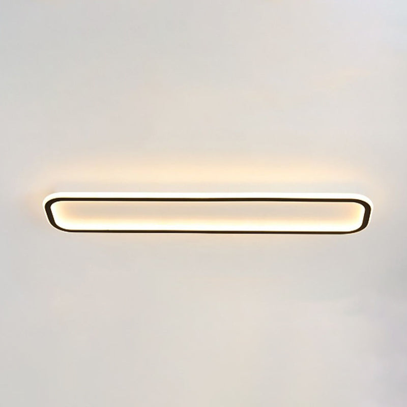 Plafonnier rectangulaire noir, éclairage de plafond moderne en aluminium à LED