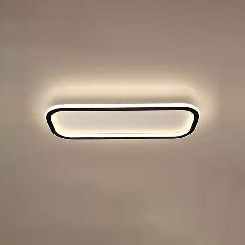 Plafonnier rectangulaire noir, éclairage de plafond moderne en aluminium à LED