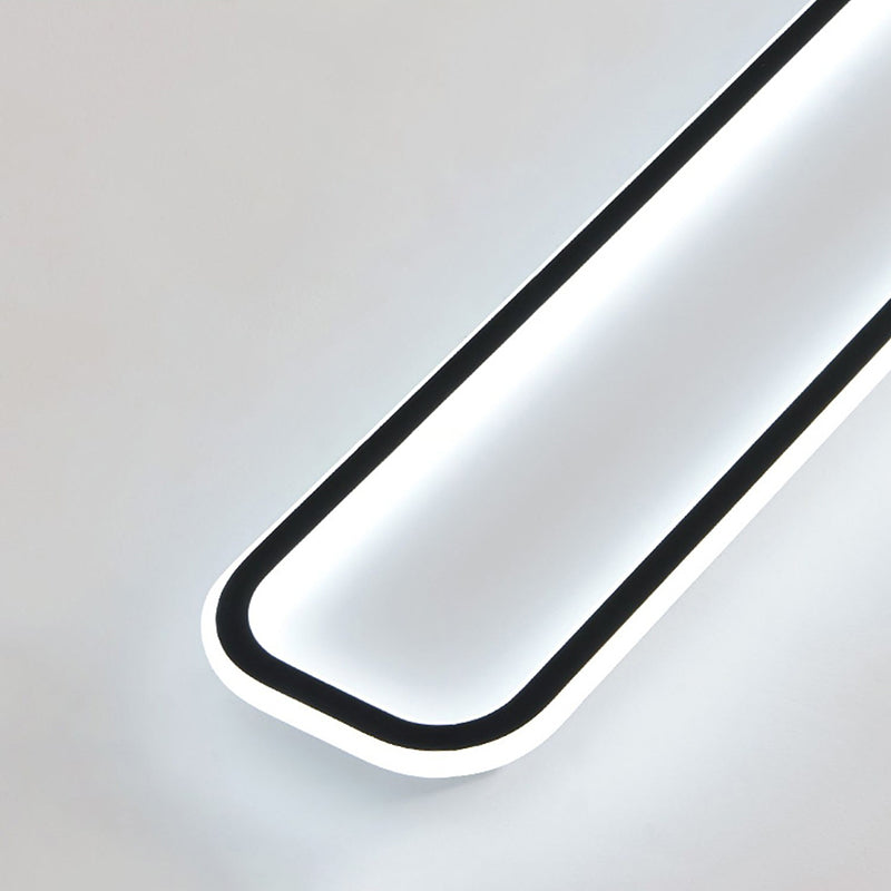 Plafonnier rectangulaire noir, éclairage de plafond moderne en aluminium à LED