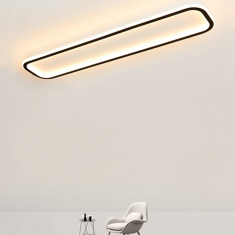 Plafonnier rectangulaire noir, éclairage de plafond moderne en aluminium à LED