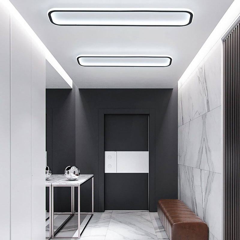 Plafonnier rectangulaire noir, éclairage de plafond moderne en aluminium à LED
