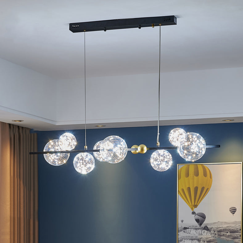 Accesorios de iluminación colgante de 8 cabezas de vidrio de lámpara simple para mesa de comedor