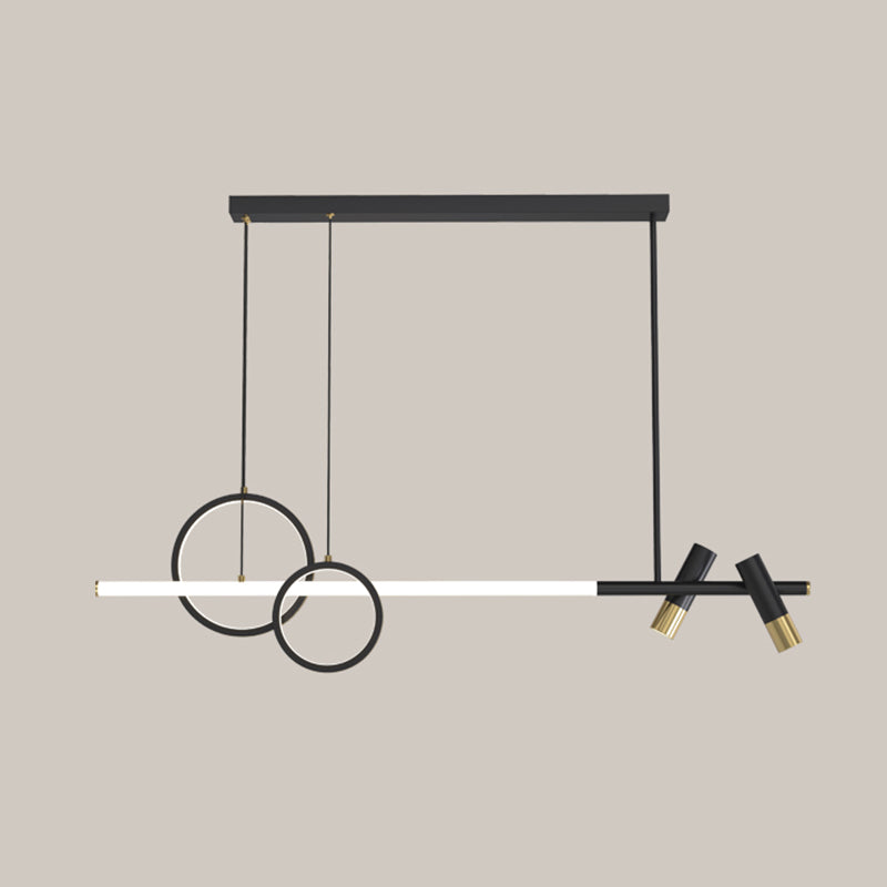 Luces colgantes de la isla de metal de la isla de geometría de estilo moderno