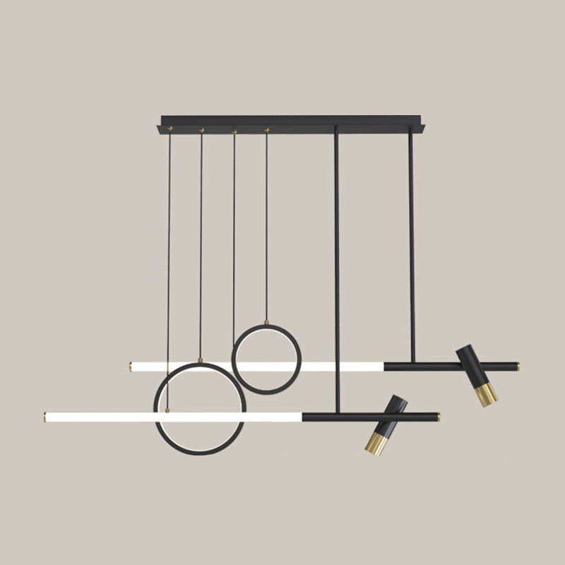 Luces colgantes de la isla de metal de la isla de geometría de estilo moderno