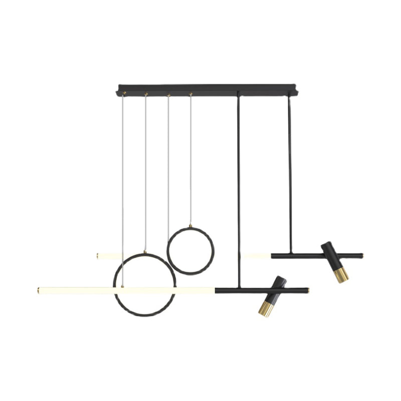 Luces colgantes de la isla de metal de la isla de geometría de estilo moderno