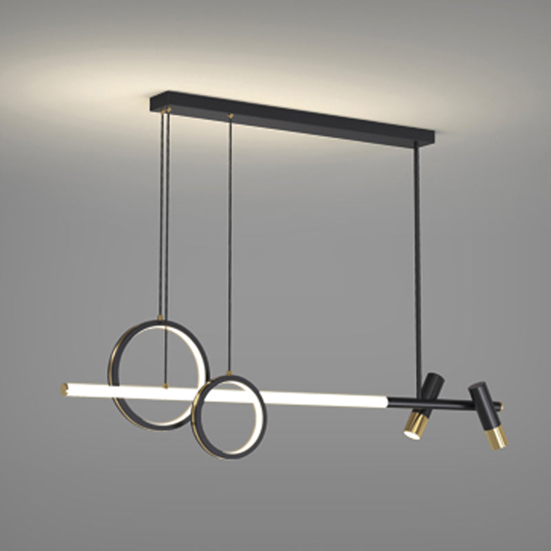 Luces colgantes de la isla de metal de la isla de geometría de estilo moderno