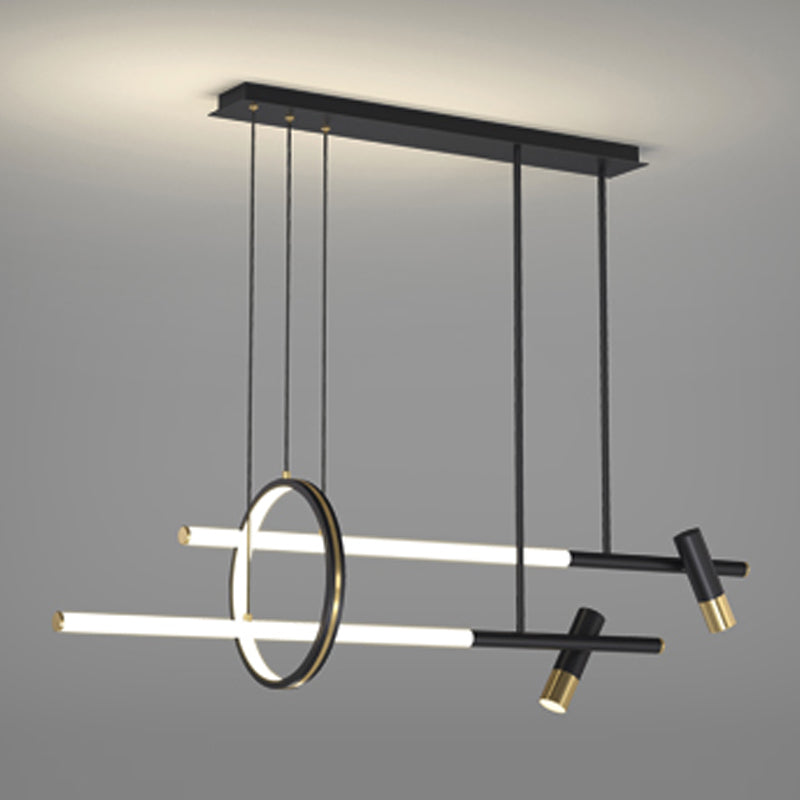 Luces colgantes de la isla de metal de la isla de geometría de estilo moderno