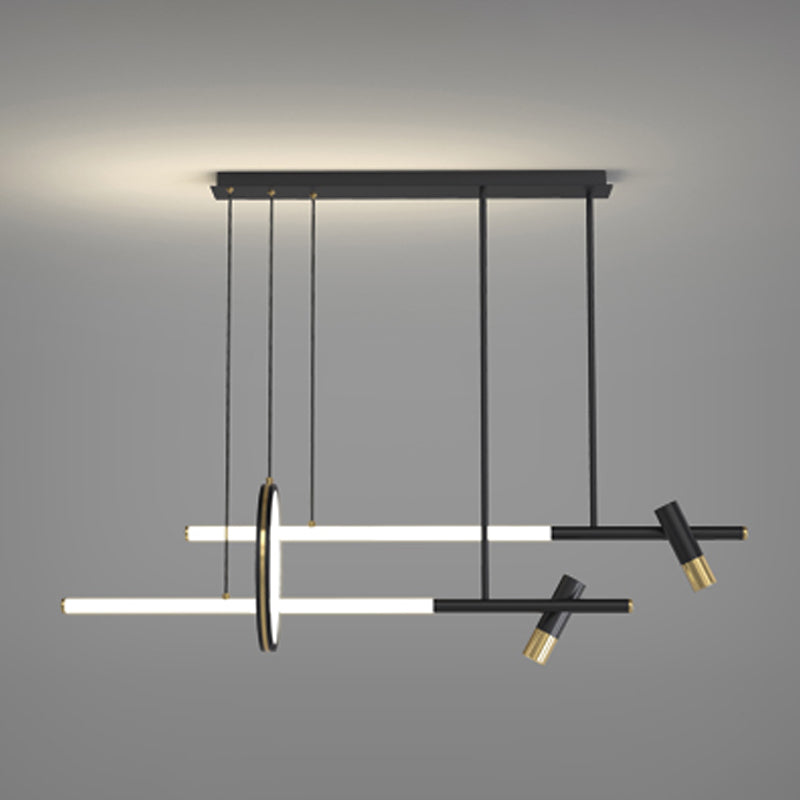 Luces colgantes de la isla de metal de la isla de geometría de estilo moderno