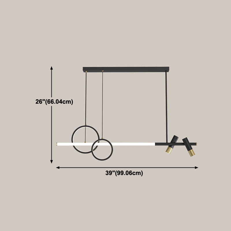 Luces colgantes de la isla de metal de la isla de geometría de estilo moderno