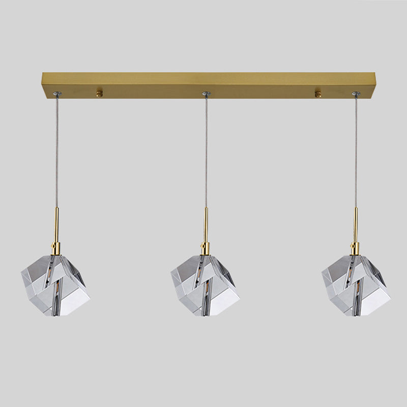 Accesorios de iluminación de estilo cuadrado moderno Ideas de iluminación de la isla de cristal