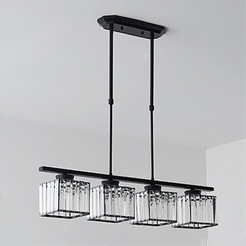 Luces colgantes de Crystal Island de estilo moderno de estilo cuadrado