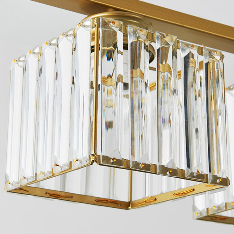 Modern Style Square Island Lighting Fixtures Crystal Island Pendant Lights