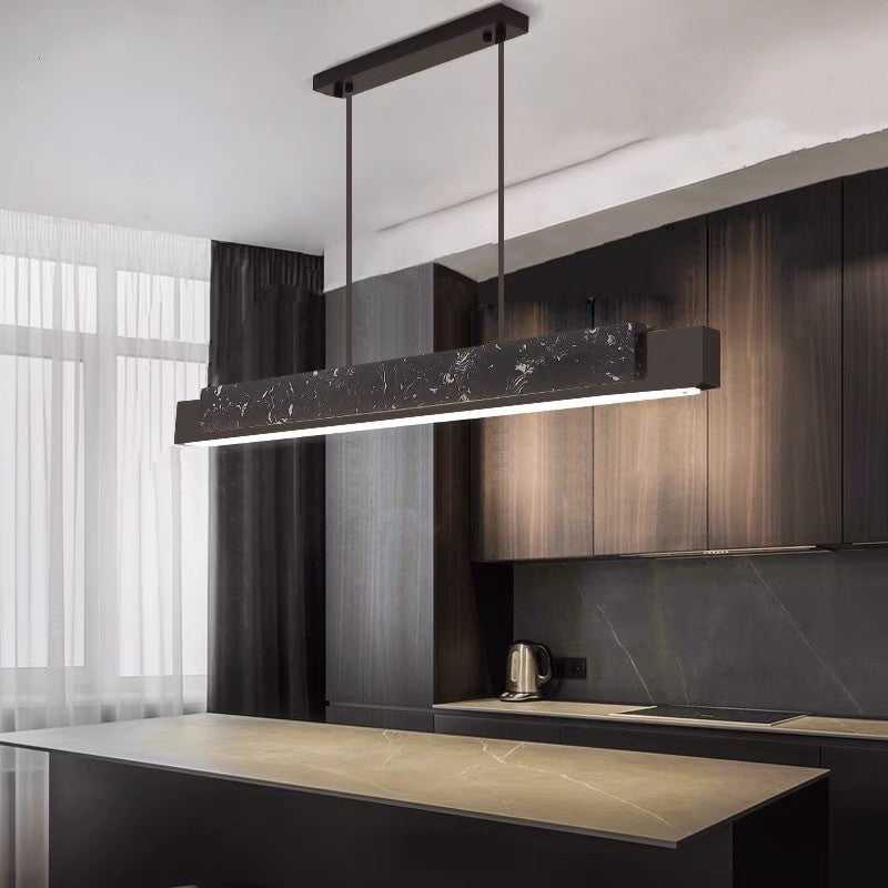 Contemporary Style Linear Hanging Pendant Light Marble 1- Light Pendant Light Fixture
