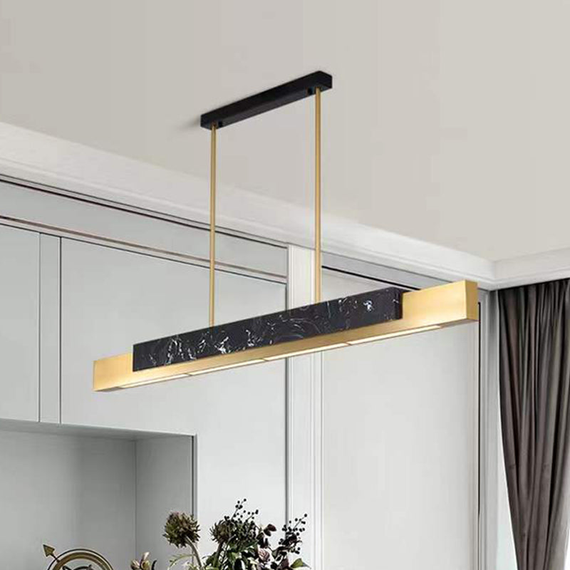 Contemporary Style Linear Hanging Pendant Light Marble 1- Light Pendant Light Fixture
