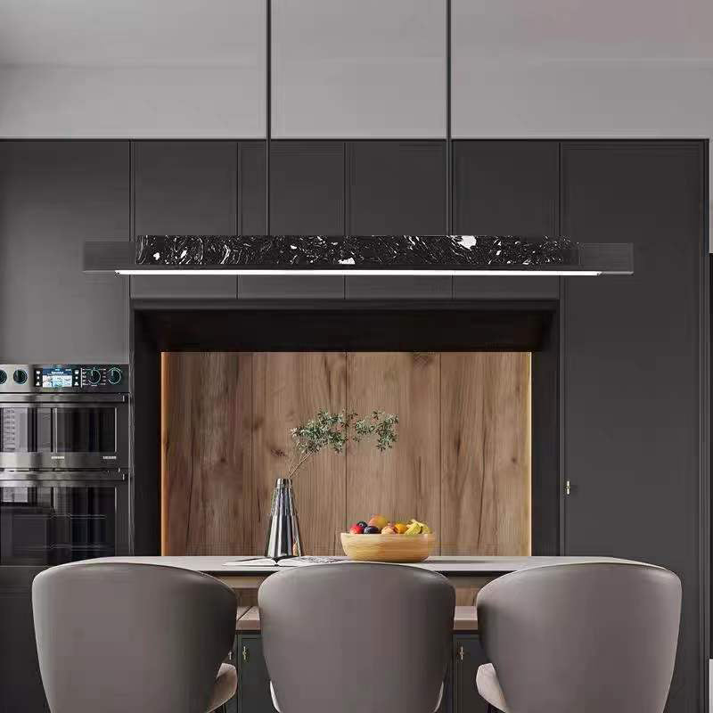 Contemporary Style Linear Hanging Pendant Light Marble 1- Light Pendant Light Fixture