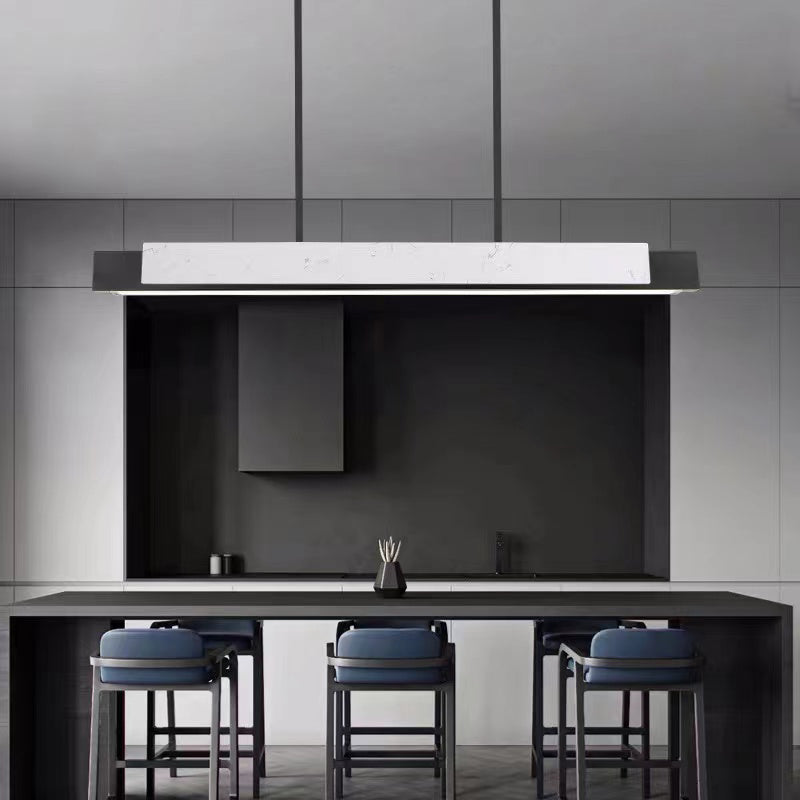 Contemporary Style Linear Hanging Pendant Light Marble 1- Light Pendant Light Fixture