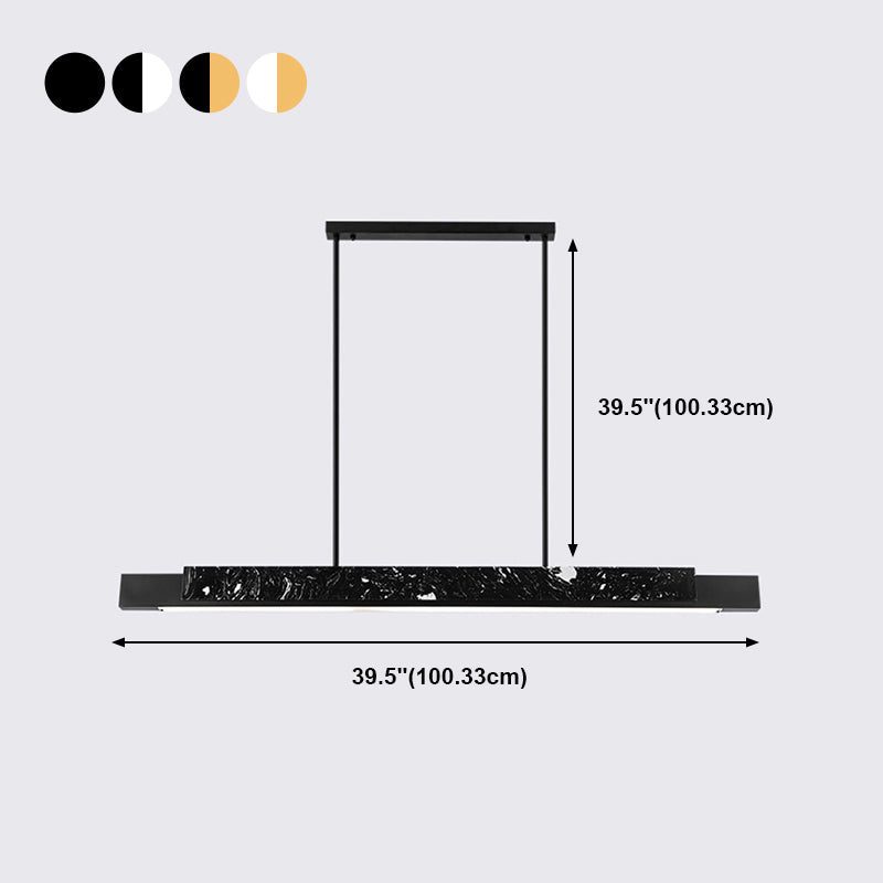 Contemporary Style Linear Hanging Pendant Light Marble 1- Light Pendant Light Fixture