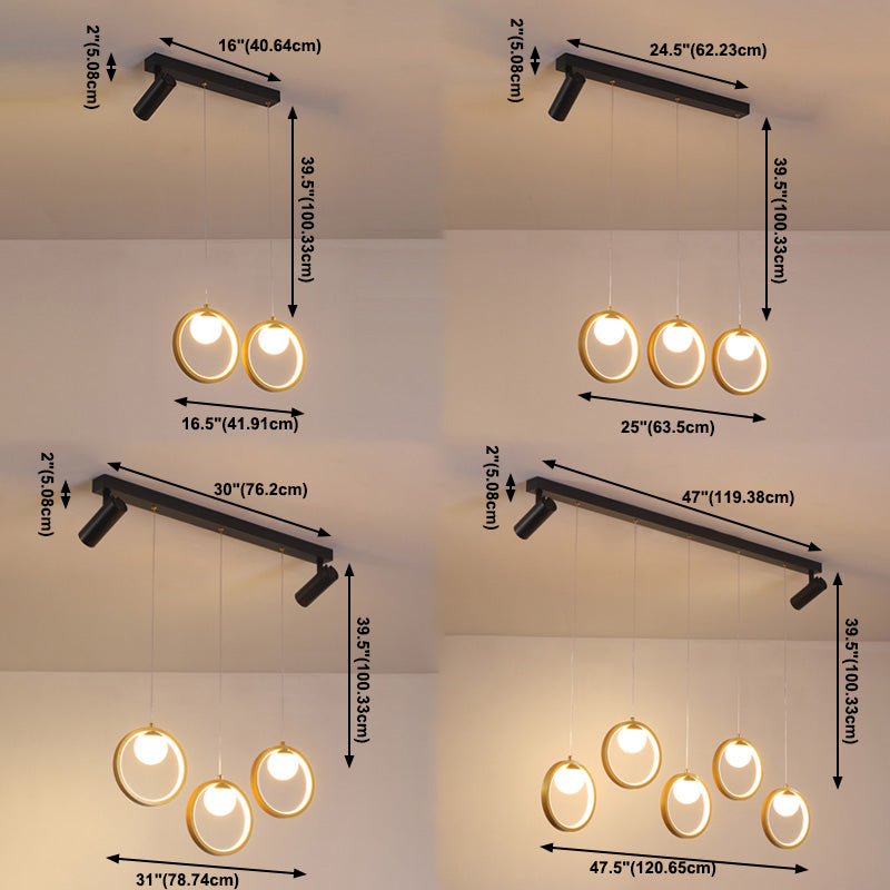 Estilo contemporáneo Geometry Island Lighting Lights Metal Island Lights