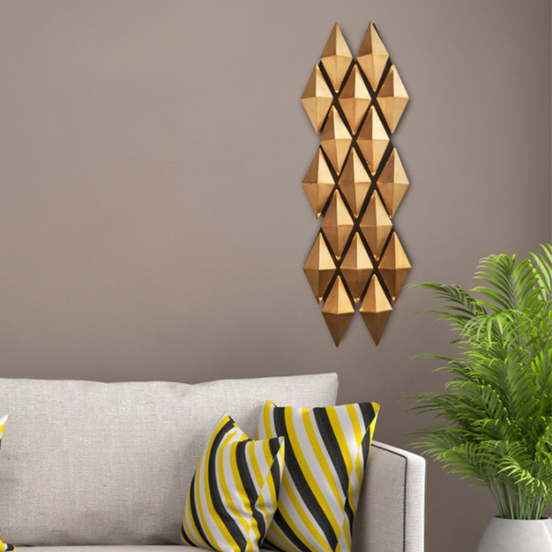 Geometrischer Schatten Metall Wandleuchte moderner Stil Multi -Leuchten Wandmontiertes Licht in Gold