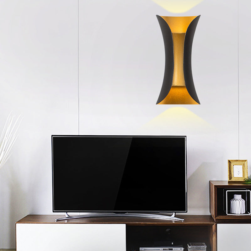 Geometrische Form Metall Wandleuchte moderne Stil 2 Lichter Wandhalterung Licht in Schwarz