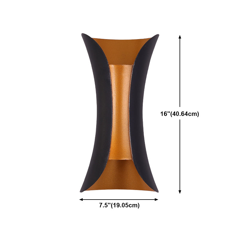 Geometrische Form Metall Wandleuchte moderne Stil 2 Lichter Wandhalterung Licht in Schwarz