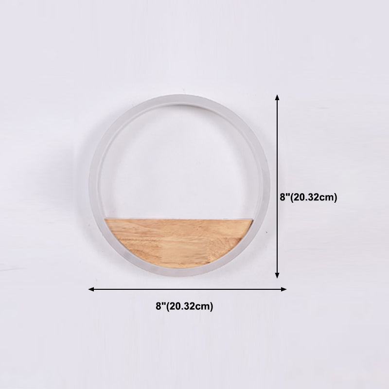 Moderner Wandleuchte runde Form Holz 1-Licht-Wandhalterung Licht