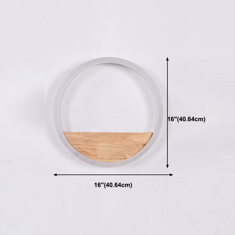 Moderner Wandleuchte runde Form Holz 1-Licht-Wandhalterung Licht