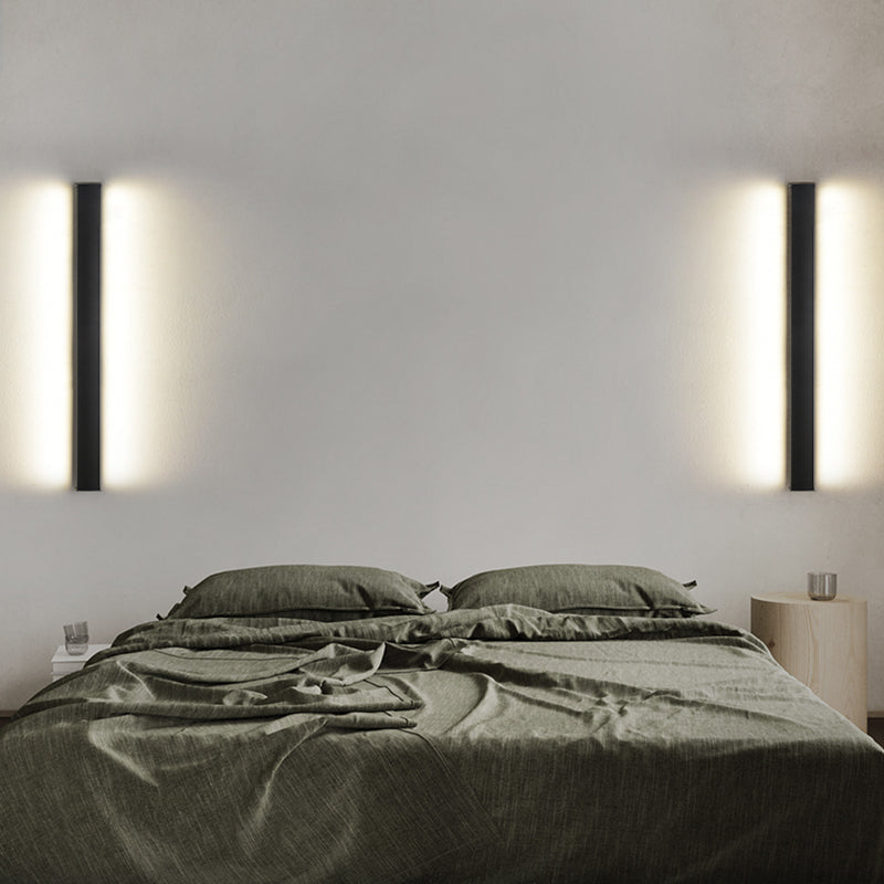 Linearer Wandleuchte moderne Metall 1 Lichtwand montieren Licht in Schwarz